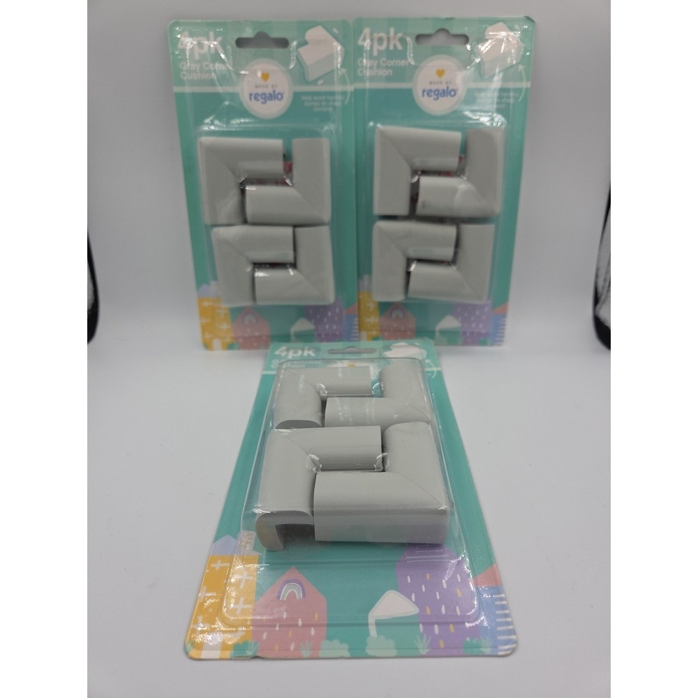 Regalo, Gray Corner Cushion, 6122 G, 4Pk, Home Safety Line Lot Of 3